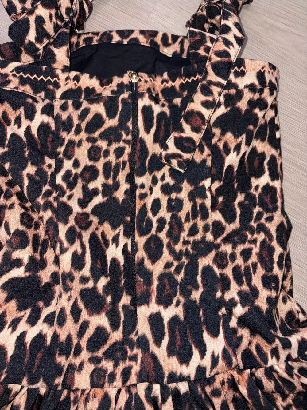 Agua Bendita Leopard Print Swim Top - Black, Brown, Tan